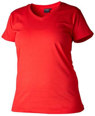 T-shirt v-ring dam röd